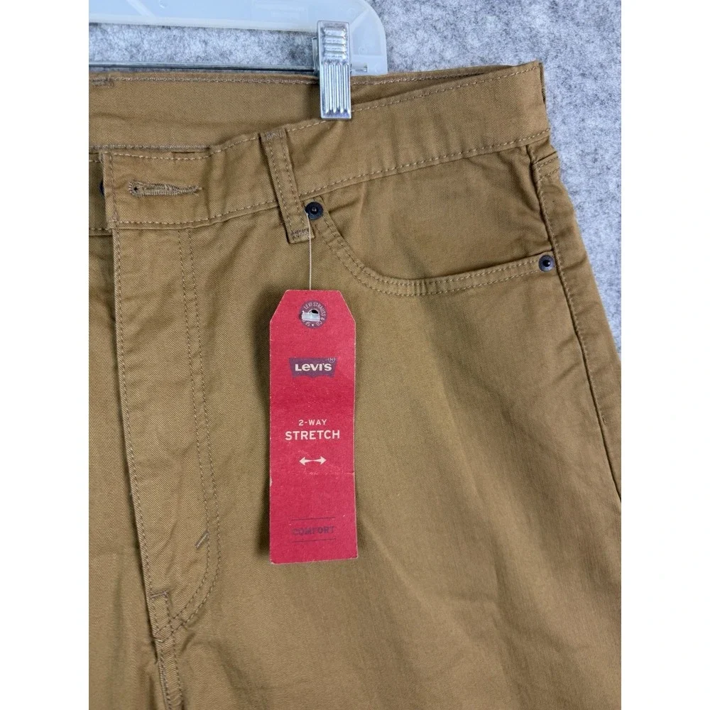 Levi's Jeans Men's 38 Brown 2 Way‎ Stretch Straight Leg Casual Khaki Pants 505